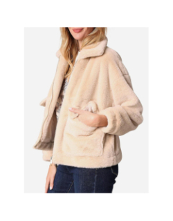 Veste fausse fourrure rusalka beige femme - Deeluxe