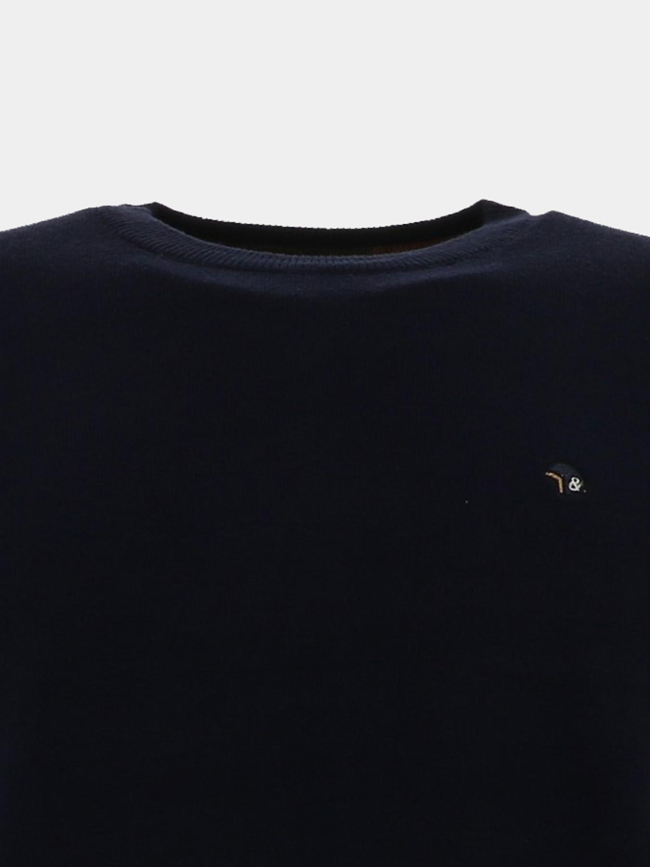 Pull col rond fazaron bleu marine homme - Benson & Cherry