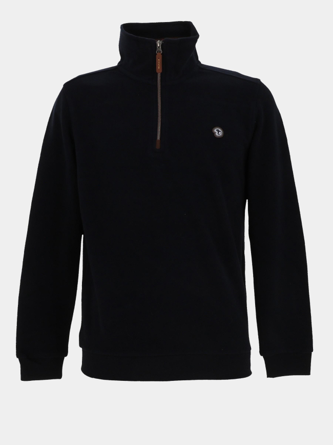 Sweat col zippé mojito bleu marine homme - Benson & Cherry