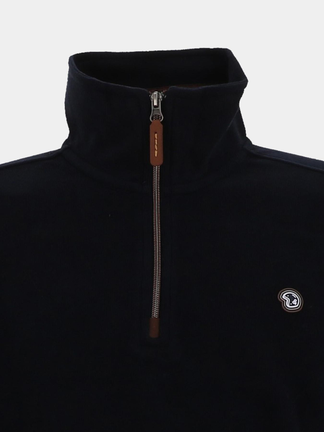 Sweat col zippé mojito bleu marine homme - Benson & Cherry