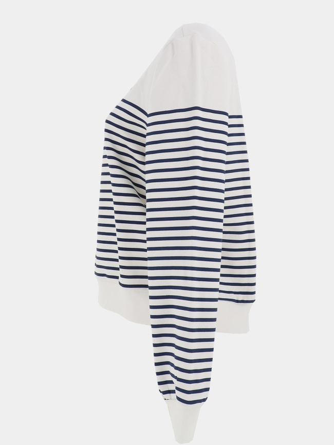 Sweat rayé à col rond onlbline blanc et bleu femme - Only