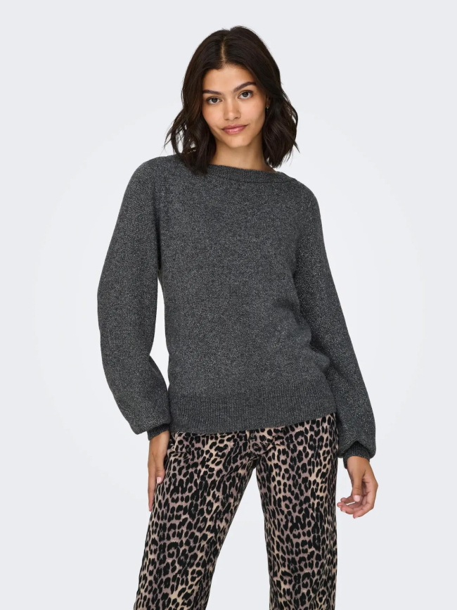 Pull pailleté rue gris femme - Jdy