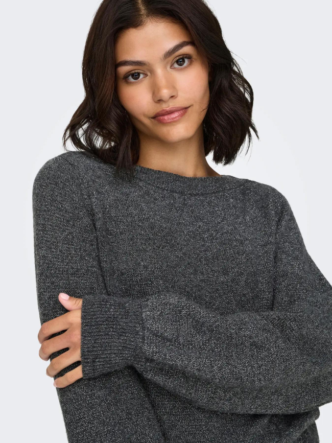 Pull pailleté rue gris femme - Jdy