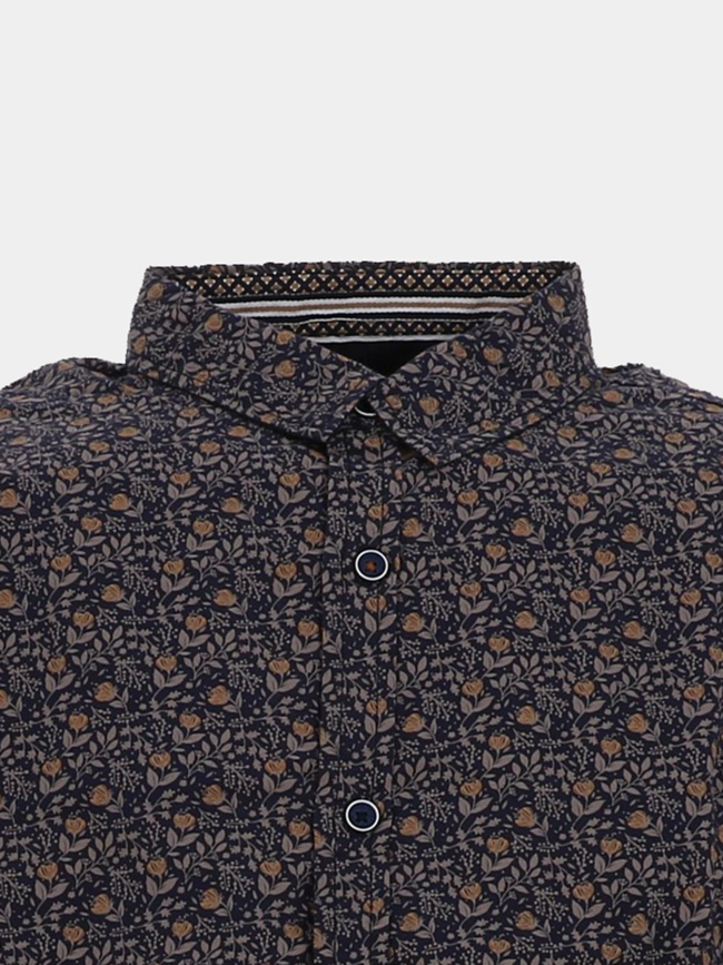 Chemise popeline all over bleu marine homme - Rms 26