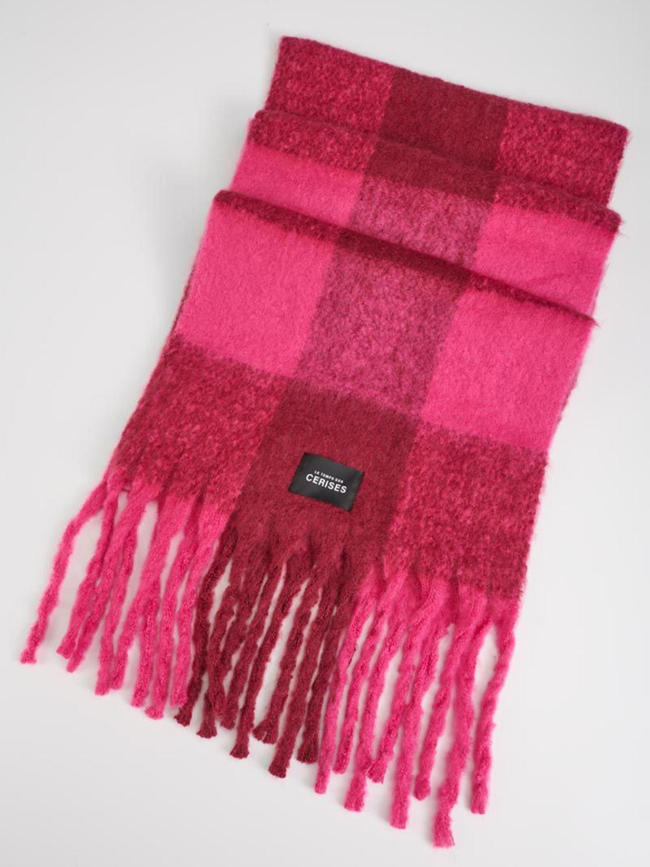 Echarpe mikel fuschia rose femme - Le Temps Des Cerises