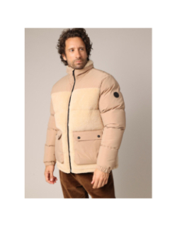 Doudoune sherpa cambri beige homme - Deeluxe