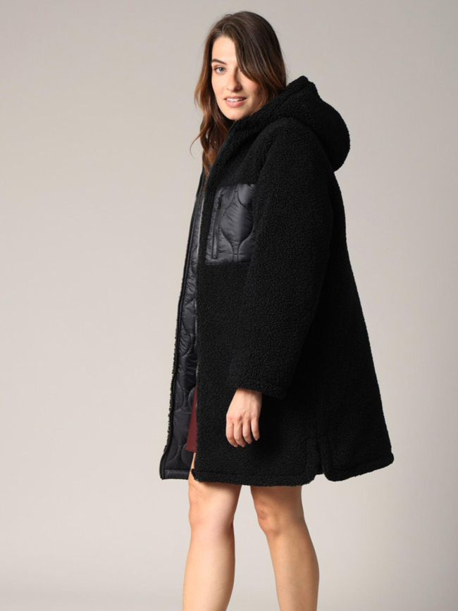 Doudoune réversible sherpa edwina noir femme - Deeluxe