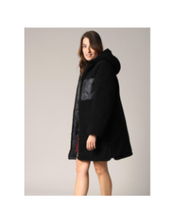 Doudoune réversible sherpa edwina noir femme - Deeluxe