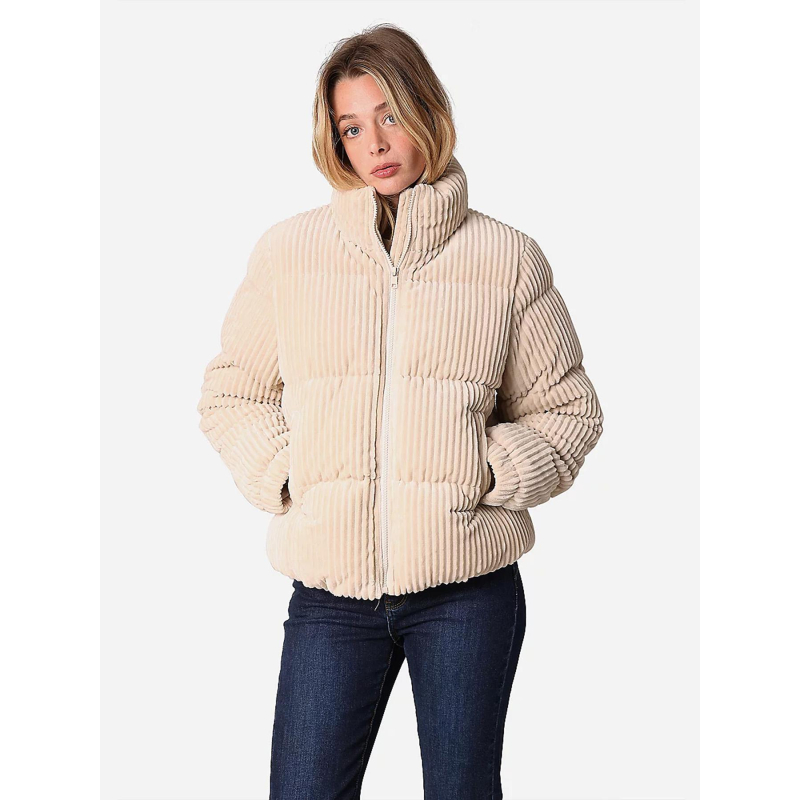 Doudoune velours côtelé noelia beige femme - Deeluxe