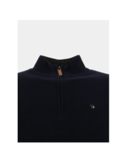 Pull col zippé floxtopo bleu marine homme - Benson & Cherry