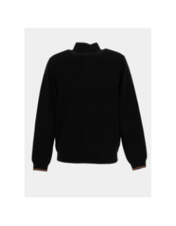 Pull col zippé floxtopo noir homme - Benson & Cherry