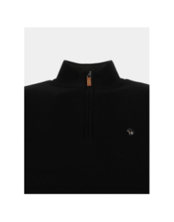 Pull col zippé floxtopo noir homme - Benson & Cherry