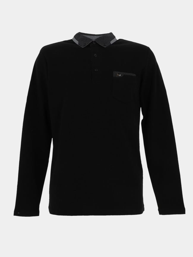 Polo manches longues gabana noir homme - Benson & Cherry