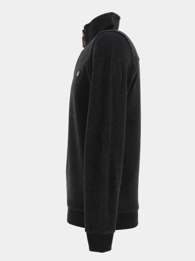 Sweat col zippé mojito gris anthracite homme - Benson & Cherry