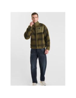 Veste polaire à carreaux ceral kaki homme - Le Temps Des Cerises