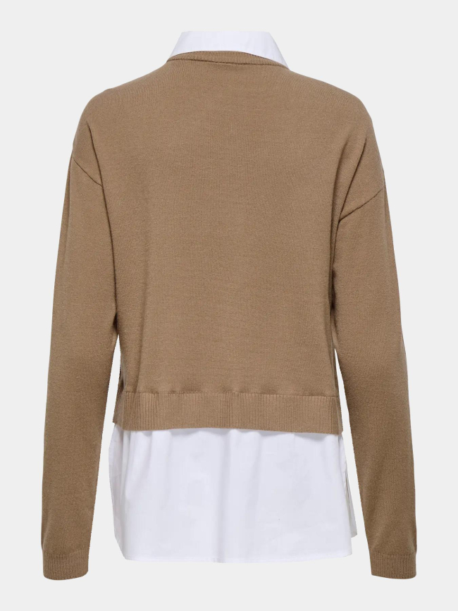 Pull payson mix marron blanc femme - Only