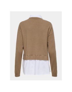 Pull payson mix marron blanc femme - Only