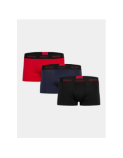 Pack de 3 boxers en coton stretch noir et rouge homme - Hugo
