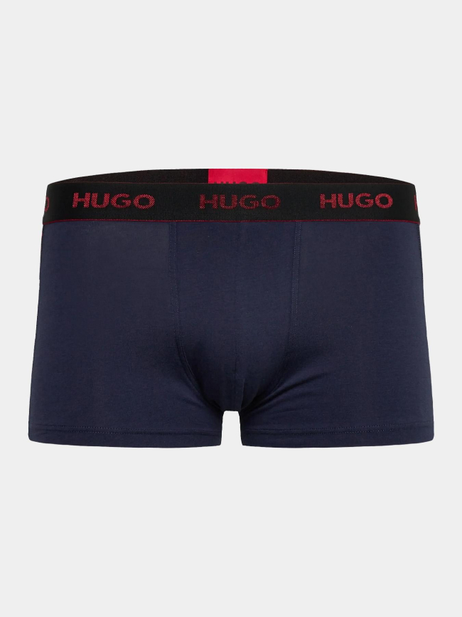 Pack de 3 boxers en coton stretch noir et rouge homme - Hugo