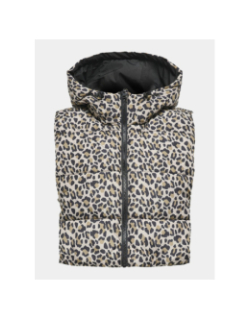 Capuche zippée réversible léopard noir femme - Only