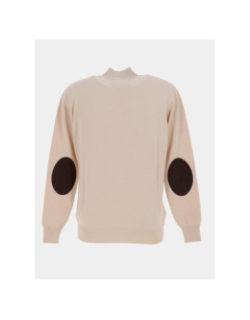 Pull col zippé fraction beige homme - Benson & Cherry