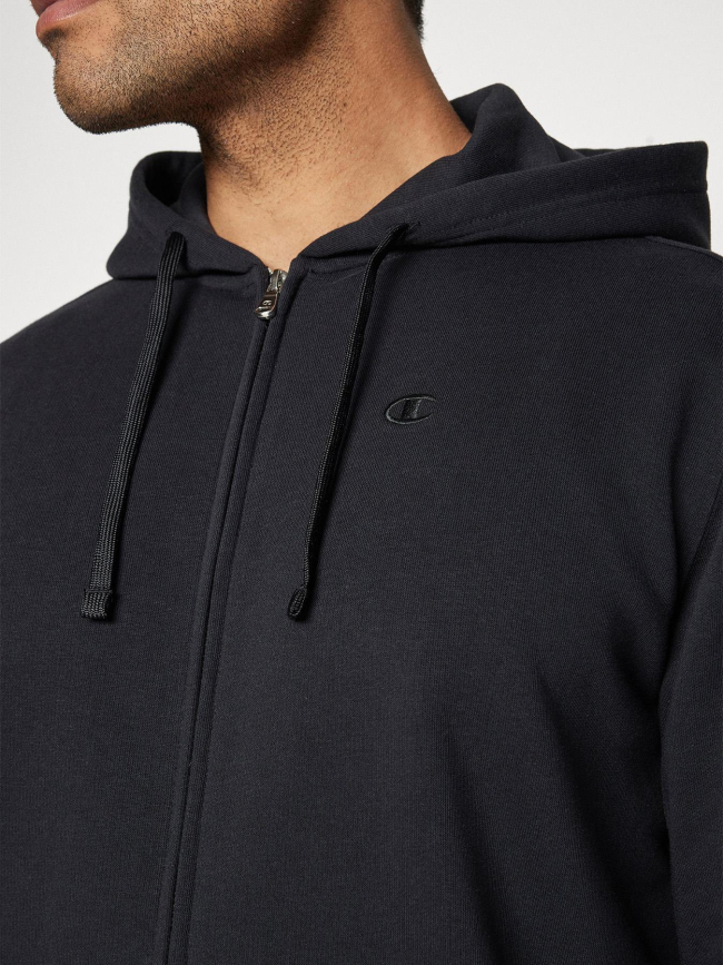Sweat à capuche zippé uni noir homme - Champion