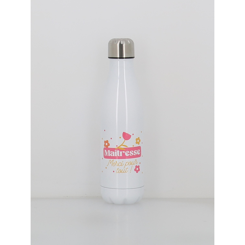 Gourde isotherme maîtresse merci 500ml blanc - Stc