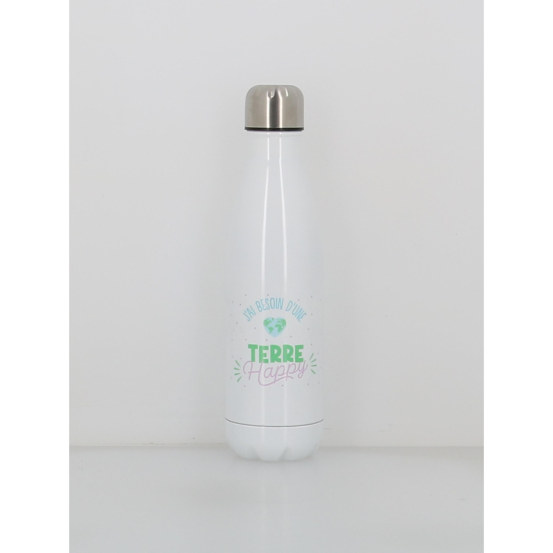 Gourde isotherme besoin d'une terre happy 500ml blanc - Stc