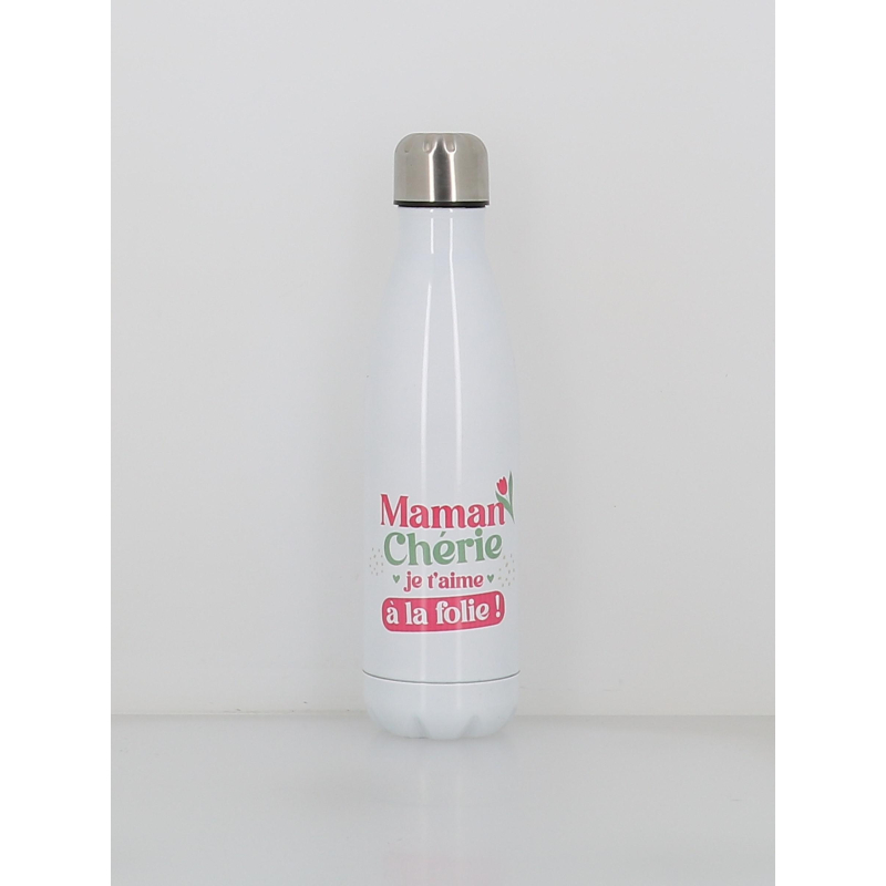 Gourde isotherme maman chérie je t'aime 500ml blanc - Stc