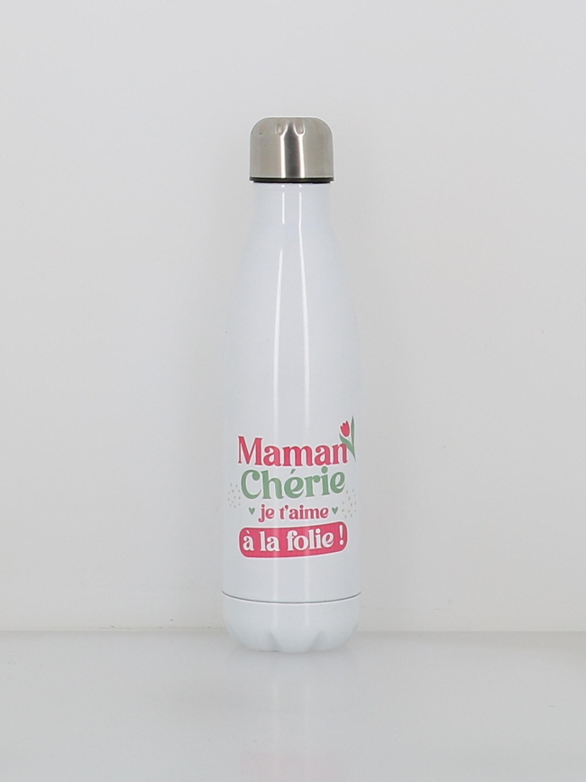 Gourde isotherme maman chérie je t'aime 500ml blanc - Stc