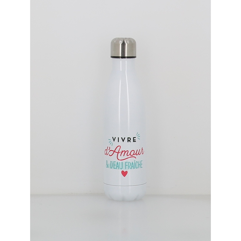 Gourde isotherme vivre d'amour 500ml blanc - Stc
