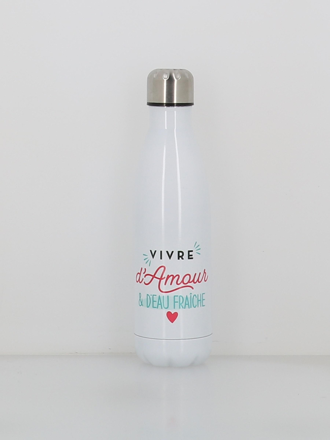 Gourde isotherme vivre d'amour 500ml blanc - Stc