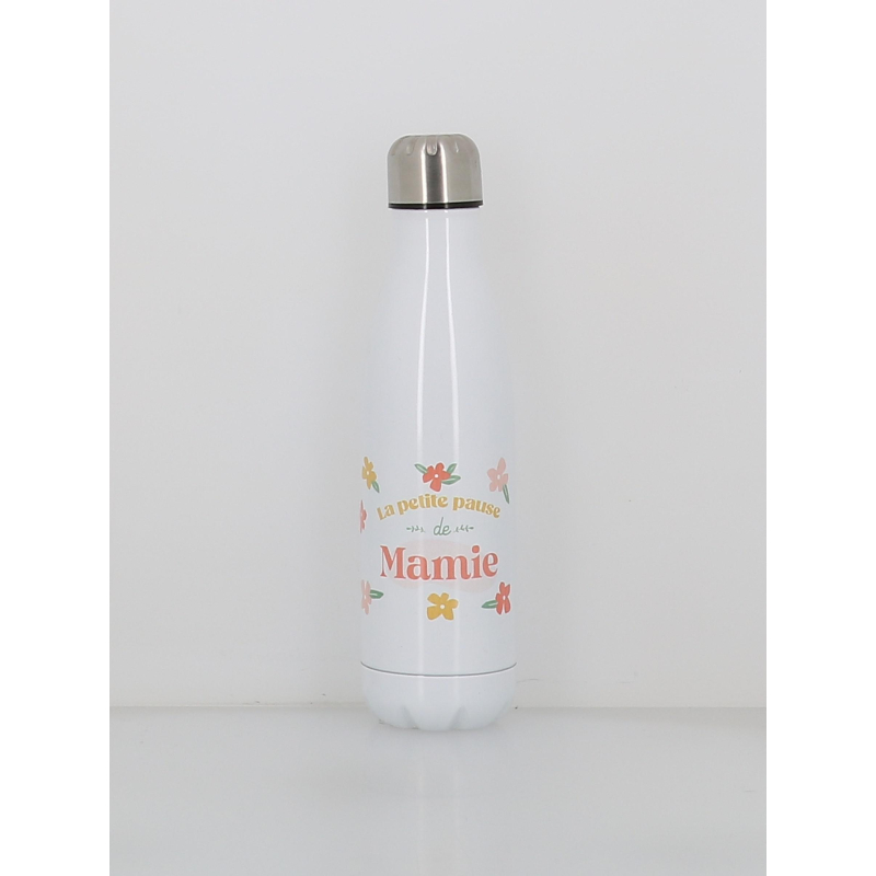 Gourde isotherme petite pause de mamie 500ml blanc - Stc