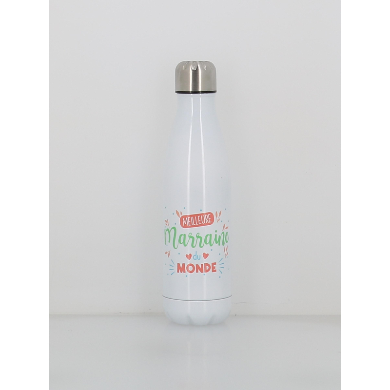 Gourde isotherme meilleur marraine 500ml blanc - Stc