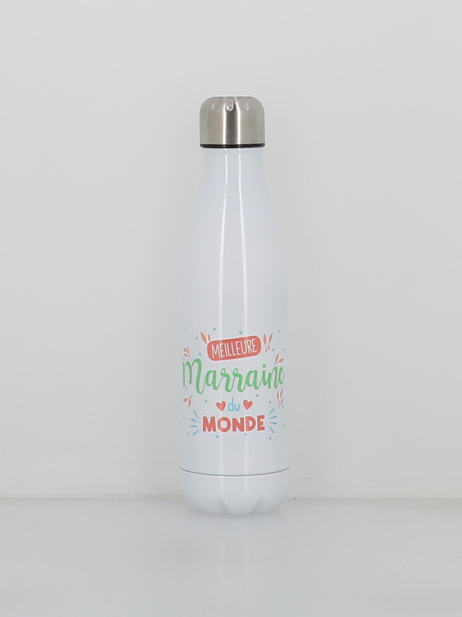 Gourde isotherme meilleur marraine 500ml blanc - Stc