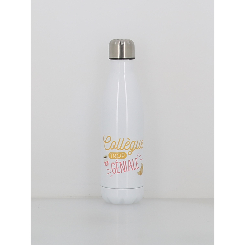 Gourde isotherme collègue géniale 500ml blanc - Stc