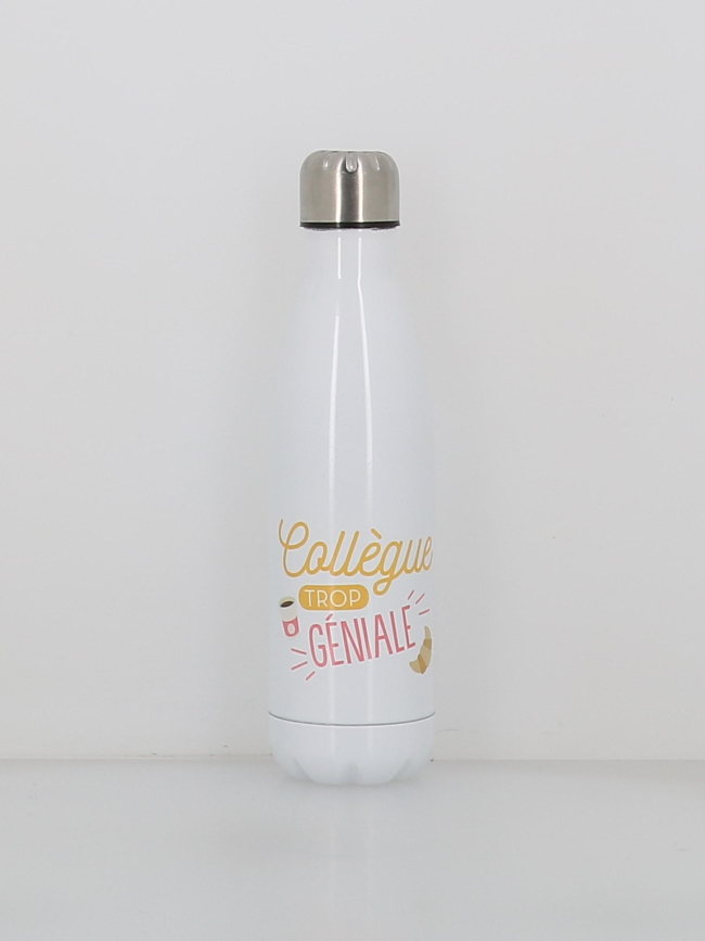 Gourde isotherme collègue géniale 500ml blanc - Stc
