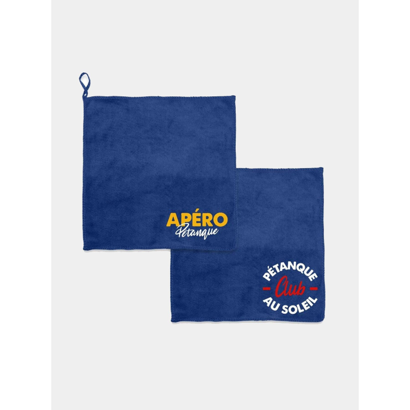 Duo de chiffonnettes pétanque club bleu - Stc