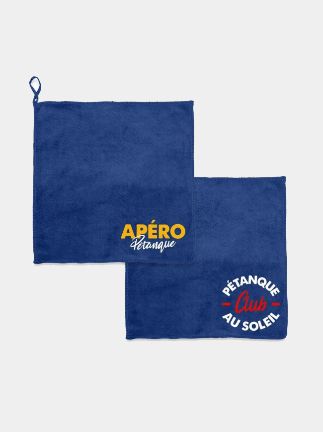 Duo de chiffonnettes pétanque club bleu - Stc