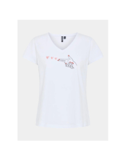 T-shirt col v serima bright blanc femme - Pieces