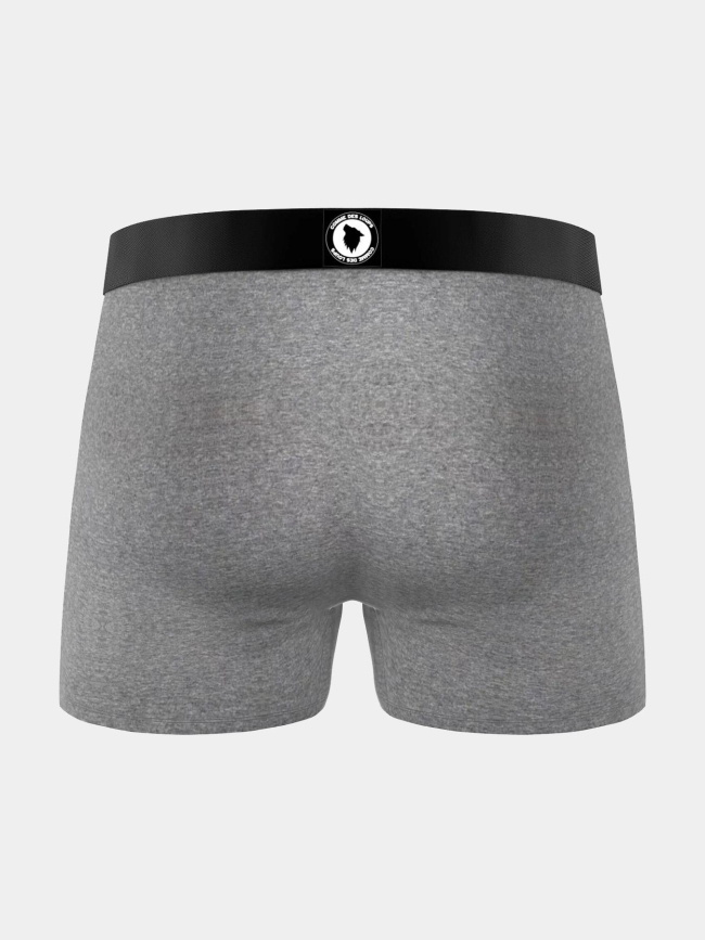 Lot de 3 boxers en coton blanc gris et noir homme - Comme Des Loups