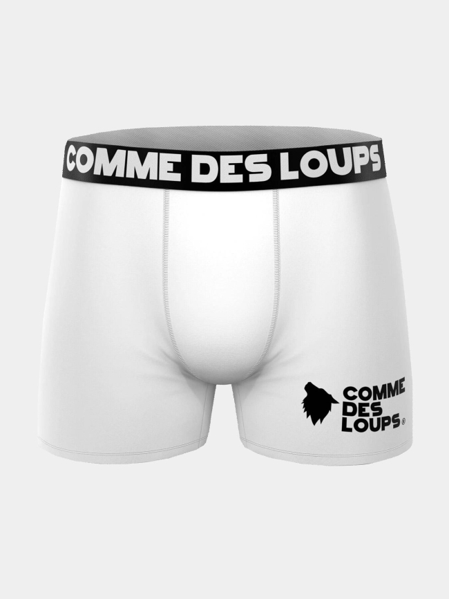 Lot de 3 boxers en coton blanc gris et noir homme - Comme Des Loups