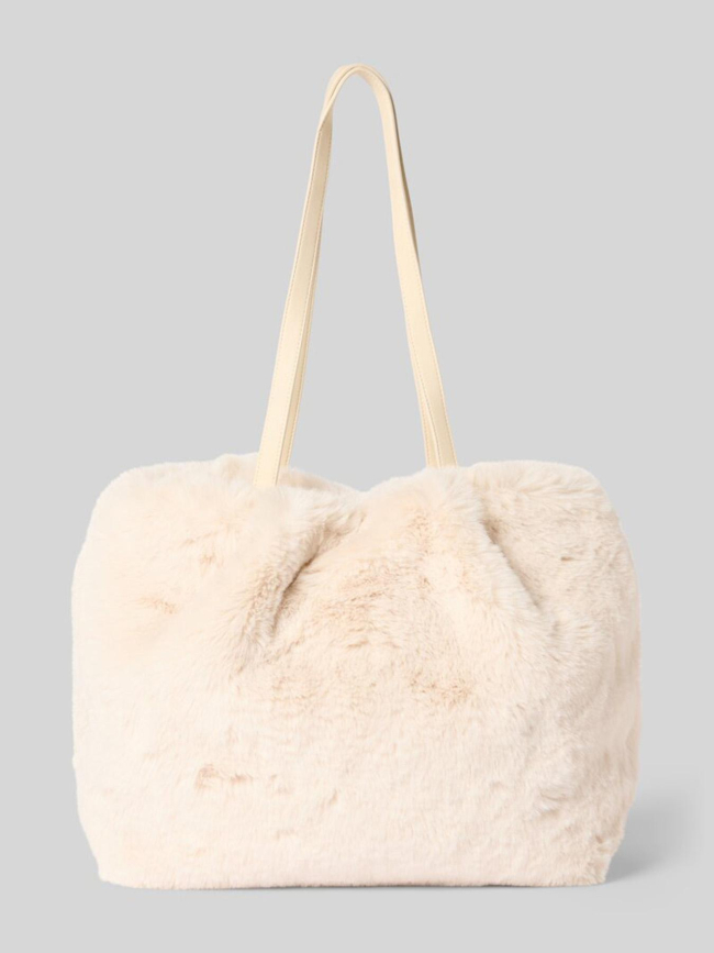 Sac tote bag en fausse fourrure djupa écru femme - Barts