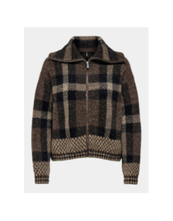 Gilet zippé maroon marron femme - Only