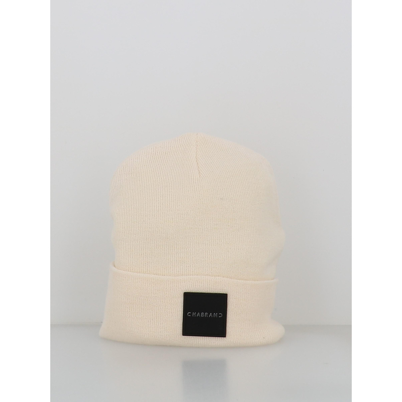 Bonnet badge logo relief blanc homme - Chabrand