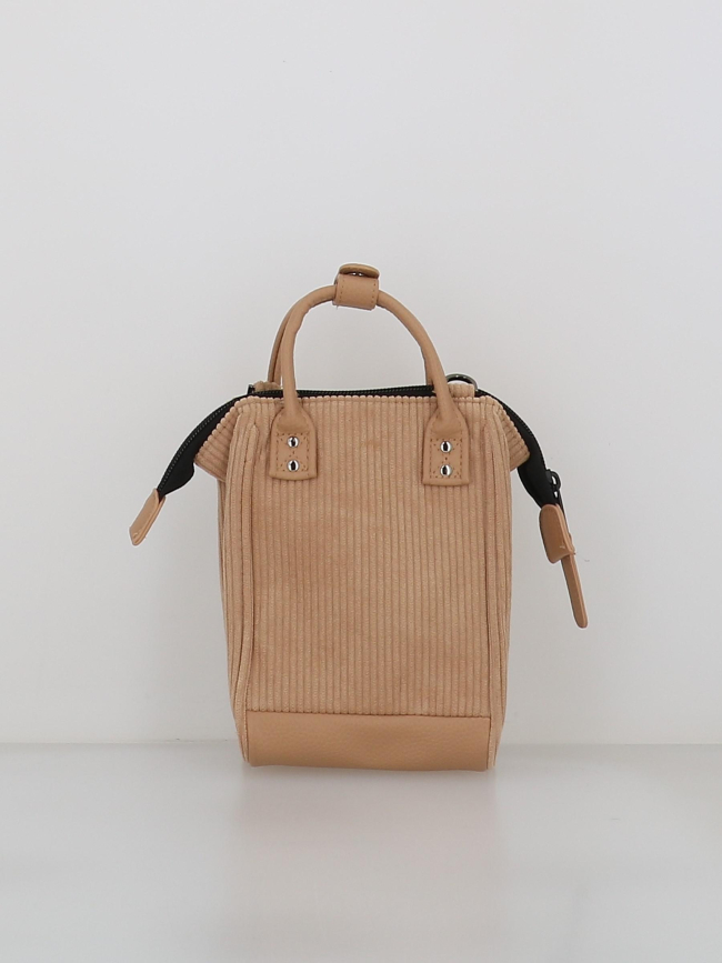 Sac bandoulière nano velours côtelé luxor beige - Cabaïa