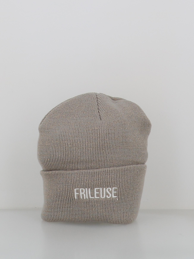 Bonnet pailleté frileuse gris femme - Stc