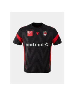 T-shirt de rugby lou training ruck noir et rouge homme - M Com