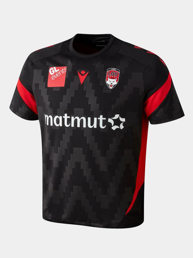 T-shirt de rugby lou training ruck noir et rouge homme - M Com