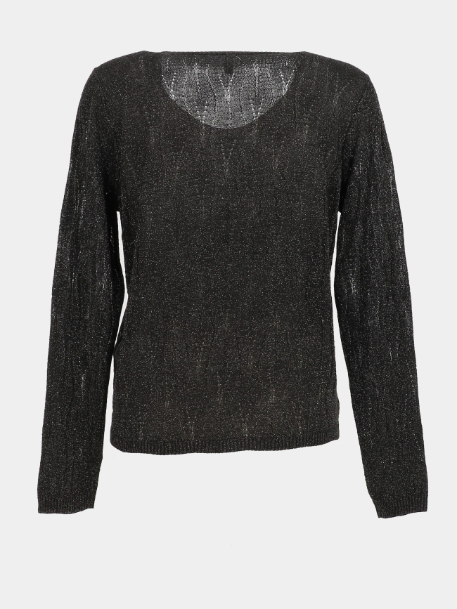 Pull fin en maille brillant à col v onlmella anthracite femme - Only